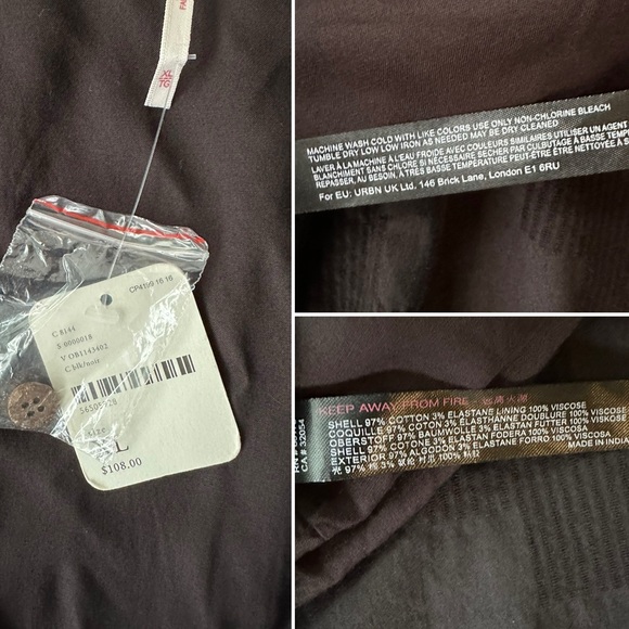 New Free People Lydia Puff Sleeve Button Down Midi Dress in Black | Women’s XL - Picture 14 of 15